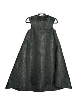 Imperial High Fashion Jacquard Textured Cap Sleeve Midi Trapeze Dress, Size XS